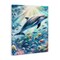 Stupell Industries Dolphin Among Sea Life Canvas Wall Art Design by LSR Design Studio